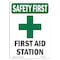 Signmission OSHA, 14" Height, Aluminum, 14" x 10", Portrait, First Aid Station With Symbol, Made in USA OS-SF-A-1014-V-11125 - alternate 1